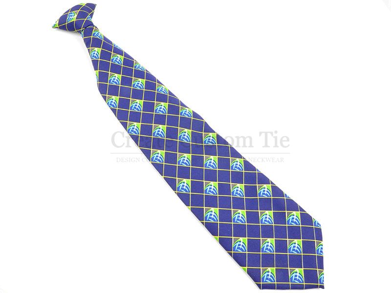 Custom silk print clip tie